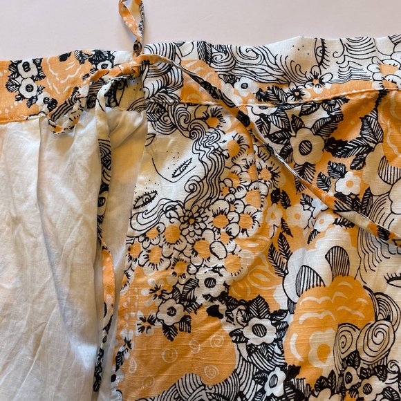 Modcloth Peeking at Perfection A-Line Skirt Cotton Floral Peach Orange NWT - Picture 7 of 11